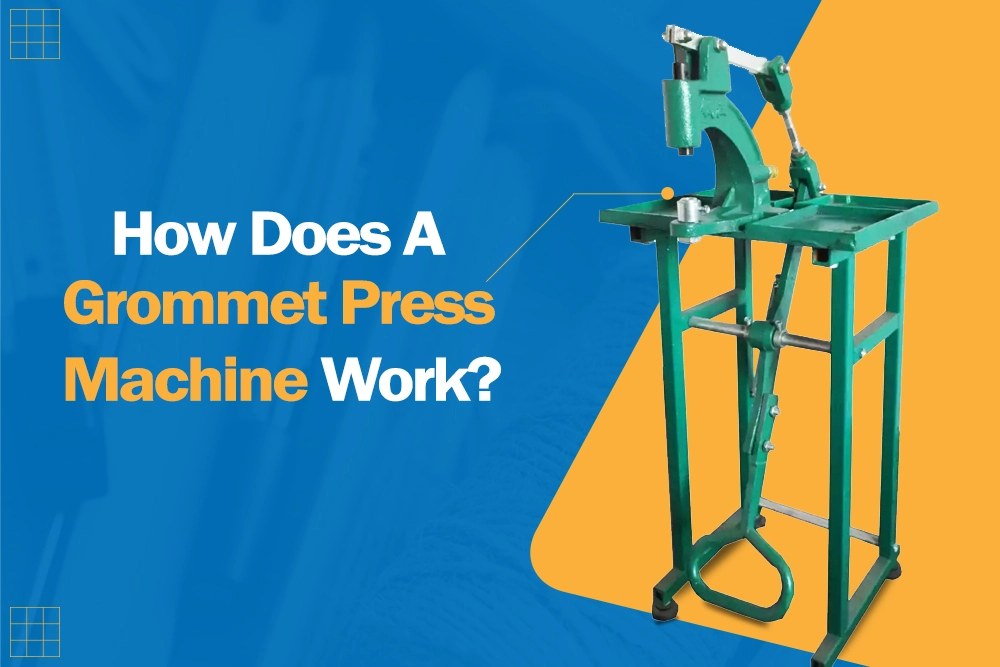 a grommet press on a yellow background with 